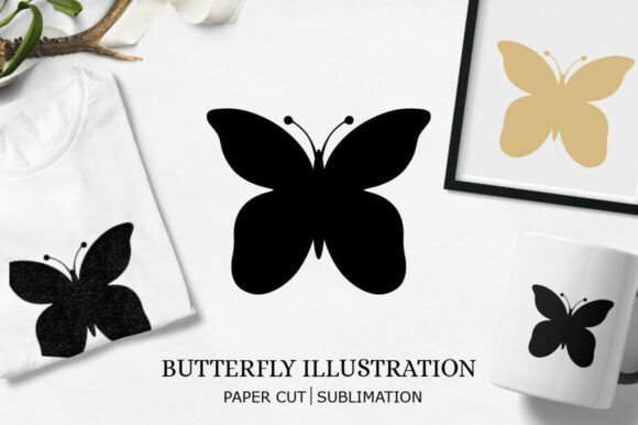 Beautiful Butterfly Silhouette Svg: 3D SVG Ornaments