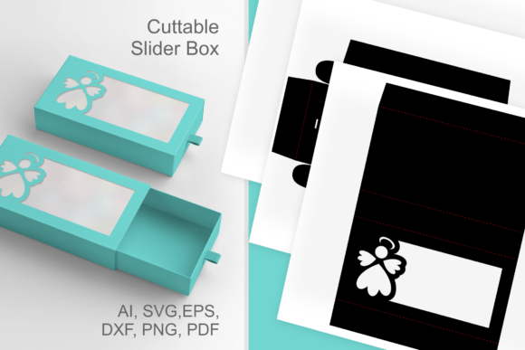 Christmas 3D SVG: Angel Wide Window Box