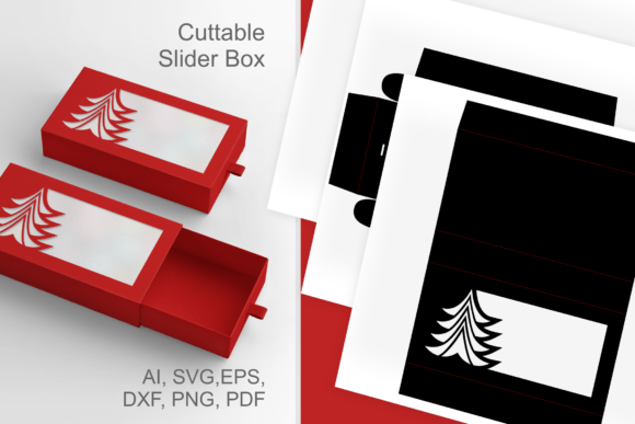 Christmas 3D SVG: Xmas Fir Tree Drawer Box