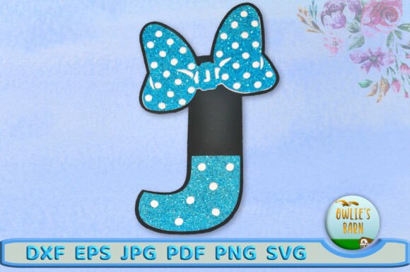 Polka-dot Monogram J: 3D SVG for Birthdays