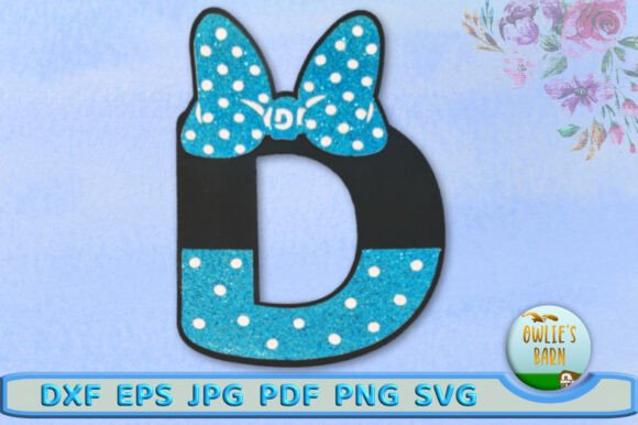 Polka-dot Monogram Letter D: 3D SVG for Birthdays