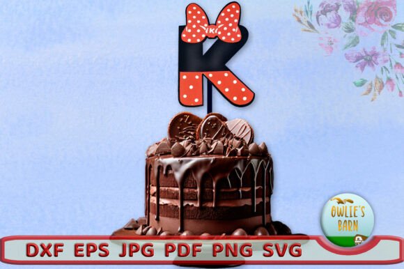 Polka-dot Monogram Letter K 3D SVG for Birthdays