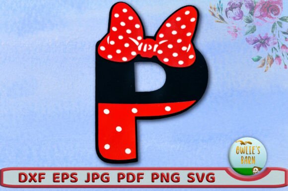Polka-dot Monogram Letter P 3D SVG for Birthdays