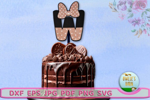Polka-dot Monogram W: 3D SVG for Birthdays