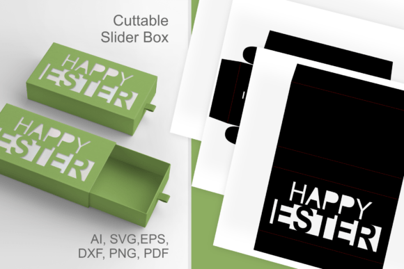 Review: Happy Easter Typography Slive Drawer BOX 3D SVG