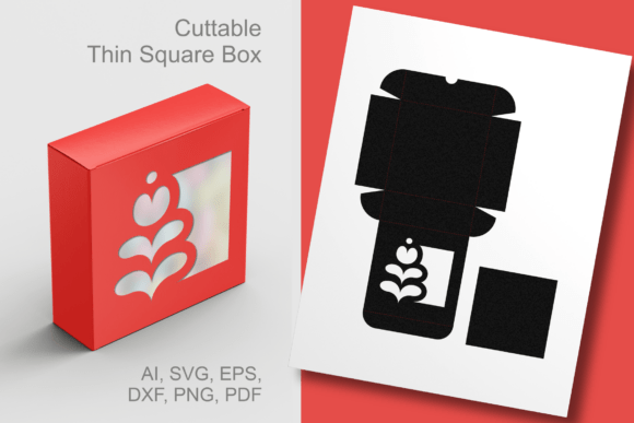 Scandi Flower Wide Window Square Box SVG Review