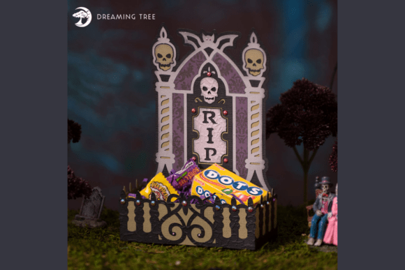 Tombstone Treat Box SVG: 3D SVG for Objects