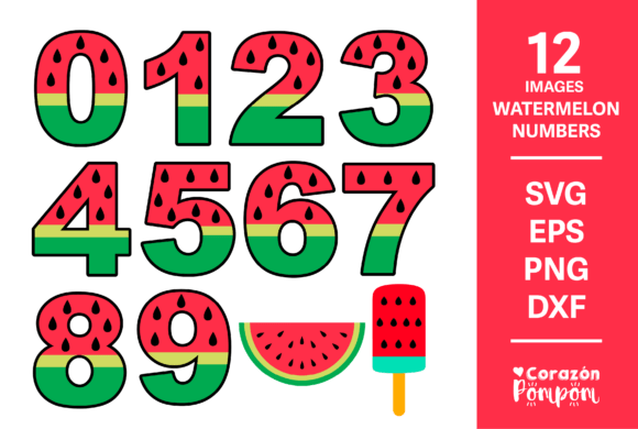 Watermelon Numbers SVG: 3D Summer Design